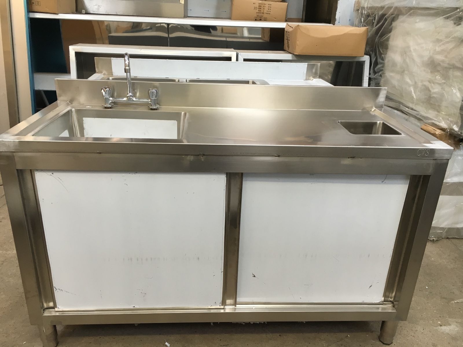 single kitchen sink with cupboard